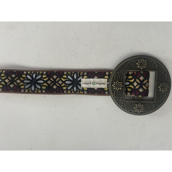 Hadley Pollet Floral Embroidered Reversible Belt Small Medium Boho Festival $139 main image 6